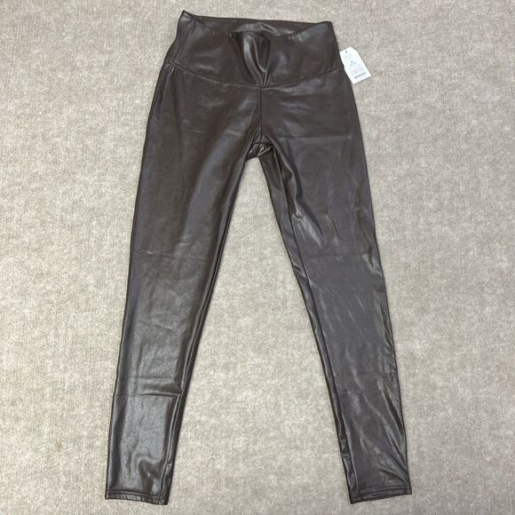Time and Tru Brown Faux Leather Leggings Womens Size Medium (8-10) NEW Glam Goth - Picture 1 of 7